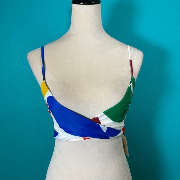 NWT Mara Hoffman Synthetic Mila Wrap Top Swim Surf Paddle Beach Size XS - Picture 2 of 5